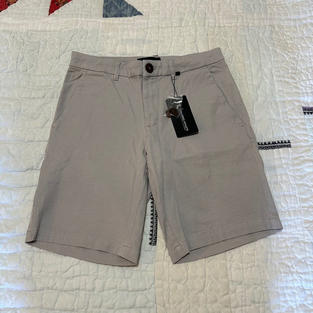 Tailored Athlete Chino Shorts Tan Stone 30